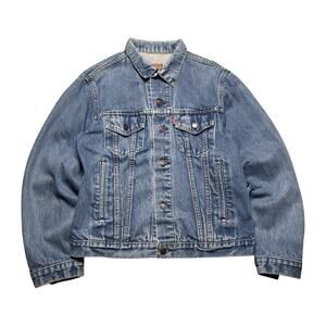 Vintage Levis Trucker Jacket Mens M Light Wash Blue Denim 70506 USA 90s